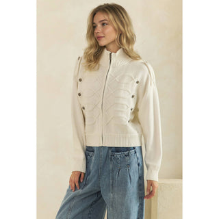 Cadette Knit Zip Cardigan Sweater