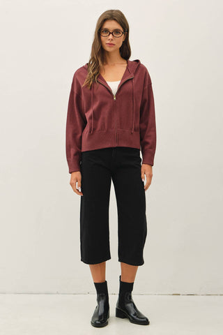 Mercer Ribbed Knit Hoodie Jacket