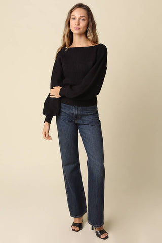 Tessa Ribbed Boat Neck Sweater