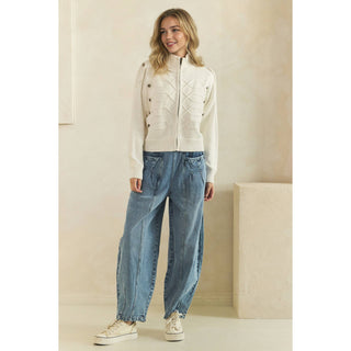 Cadette Knit Zip Cardigan Sweater