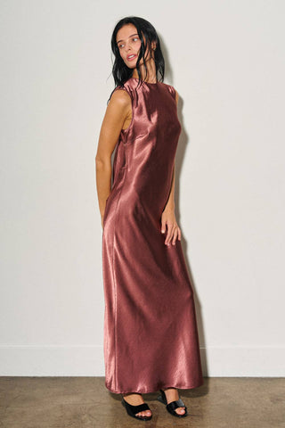 Sabine Satin Tie-Back Maxi Dress