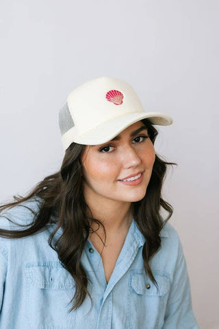 Pink Shell Trucker Hat