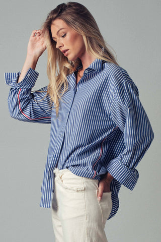 Riviera Striped Twill Buttondown Shirt