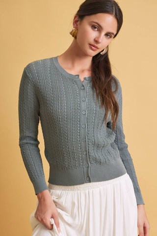 Willow Pointelle Cardigan Sweater