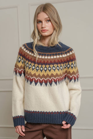 Fair Isle Nordic Knit Sweater - Preorder