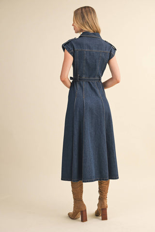 Iris Denim Button Down Midi Dress
