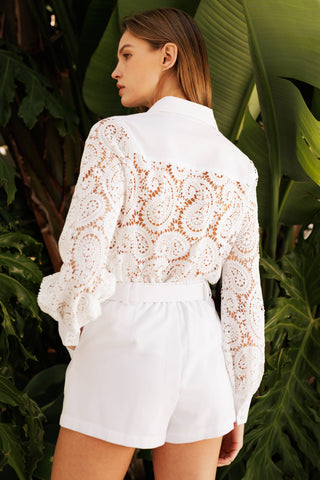 Captiva Lace Long Sleeved Button Down