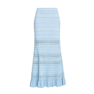 The Varenna Set - Lace Knit Cropped Top and Openwork Maxi Skirt