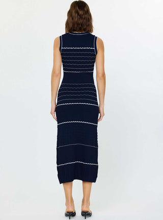 Gold Button Sleeveless Knit Dress