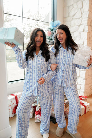 Blue Christmas - Long Nutcracker Pajamas Set