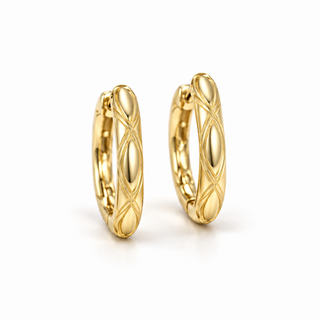 Libby Quilt Huggie Hoop Earrings