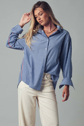 Riviera Striped Twill Buttondown Shirt