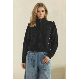 Cadette Knit Zip Cardigan Sweater