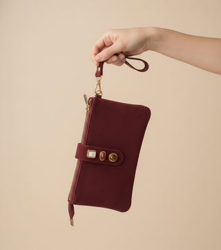 Gemstone Suede Wristlet Pouch – view 3 – Into The Palms