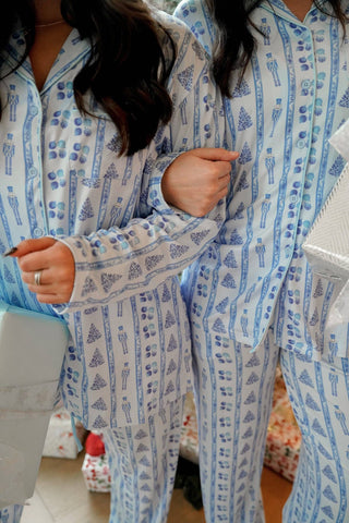 Blue Christmas - Long Nutcracker Pajamas Set