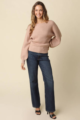 Tessa Ribbed Boat Neck Sweater