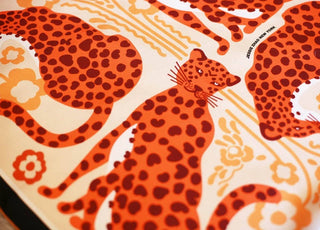 Silk Bandana Of Leopards With Floral Fountain