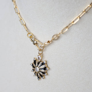 Twin Flame Heart Charm Holder Necklace - 18k gold filled chain