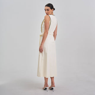 Bellano Contrast Scalloped  Dress