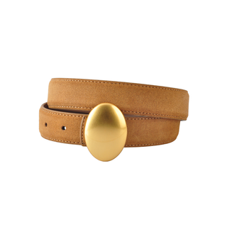 Suede Belt with Vertical Oval Buckle – view 5 – Into The Palms
