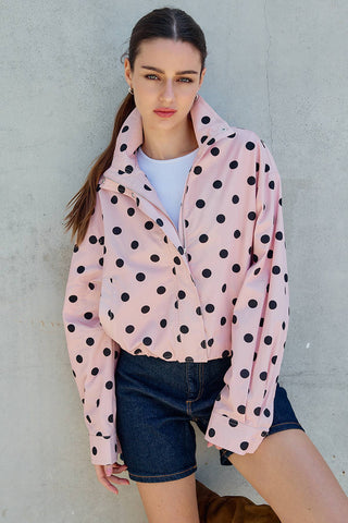 Chloe Polka Dot Zip Up Jacket