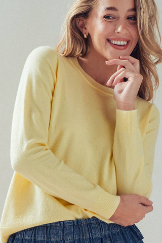 Viscose Blend Crewneck Knit Pullover