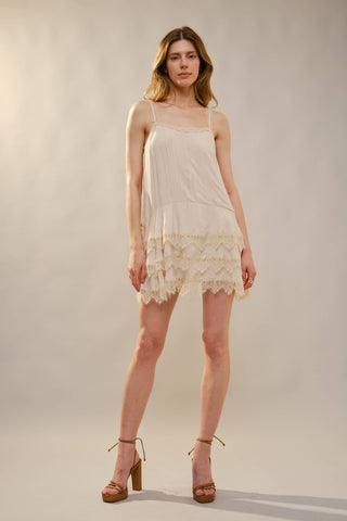 Scallop Lace Slip Dress