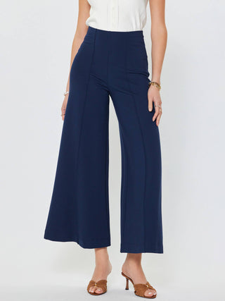 Ponte Flared Pintucked Pants