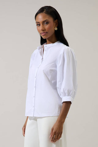 Raveny Button Up Puff Sleeve Shirt