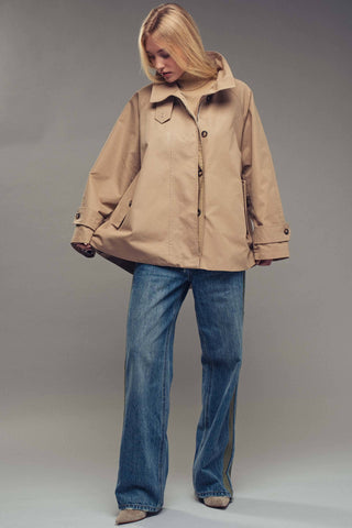Modern A-Line Trench Jacket