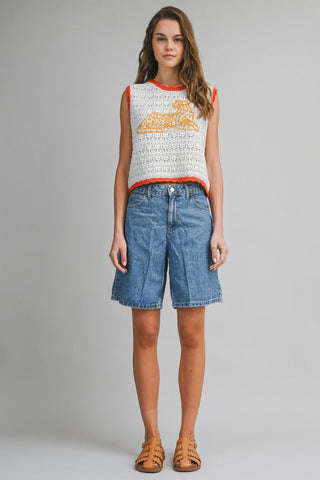 Palm Coast Crochet Knit Top