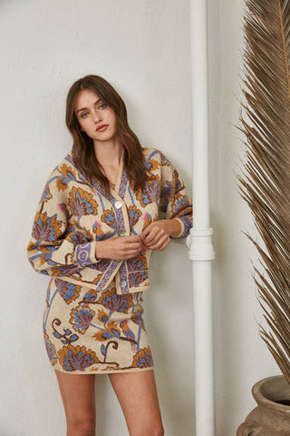 Solara Jacquard Cardigan Sweater