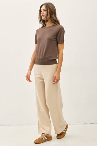 Mercer Wide Leg Ribbed Knit Lounge Pants