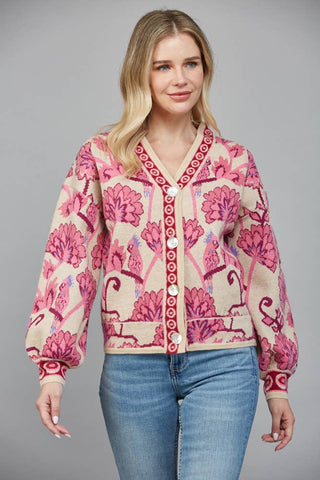 Solara Jacquard Cardigan Sweater