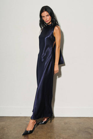 Sabine Satin Tie-Back Maxi Dress