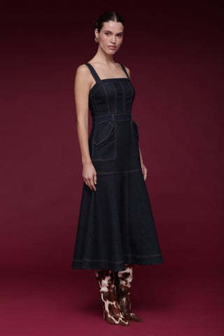 Denim Utility Midi Dress