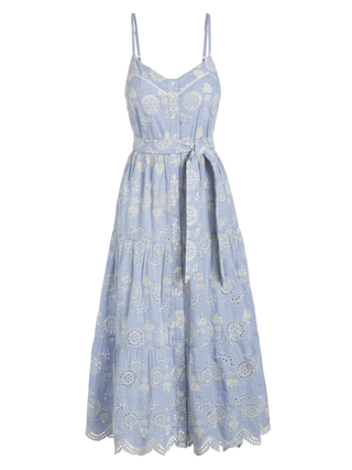 Addyson Dress In Sky/Natural Eyelet