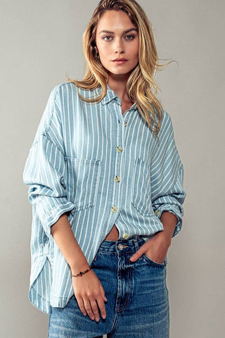 Amalfi Stripe Button Down Shirt