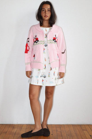 Hole In One Intarsia Zip Sweater