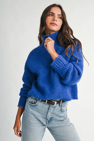 Remember Me Soft Brushed Mock Neck Sweater