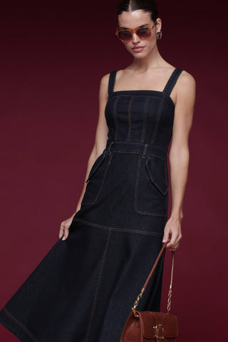 Denim Utility Midi Dress