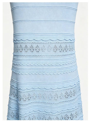 The Varenna Set - Lace Knit Cropped Top and Openwork Maxi Skirt