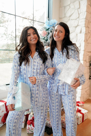 Blue Christmas - Long Nutcracker Pajamas Set