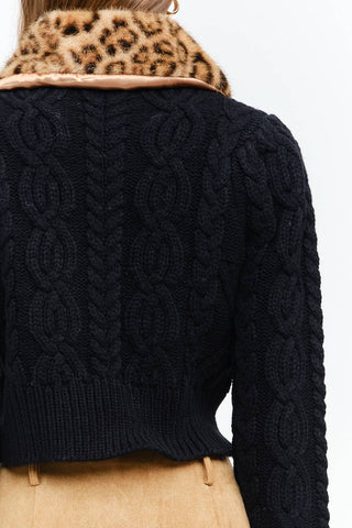 Angie Black Cardigan Sweater