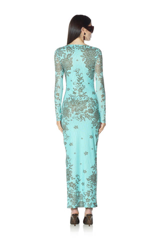 Phyll Dress - Turquoise Crochet by AFRM