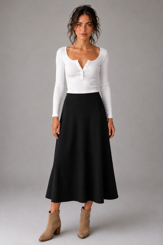 Sienna Slip Skirt - Black
