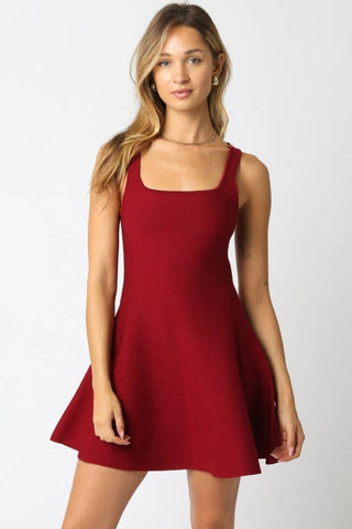 Crimson Ease Knit Dress