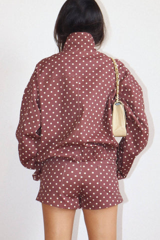 Polka Dot Zip-Up Jacket