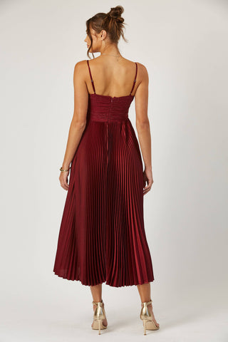 Portia pleated swing dress