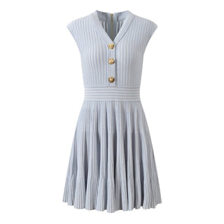 Bellagio V-Neck Sleeveless Waist Knit Dress